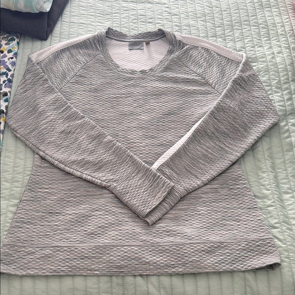 Athleta Gray Textured Sweatshirt